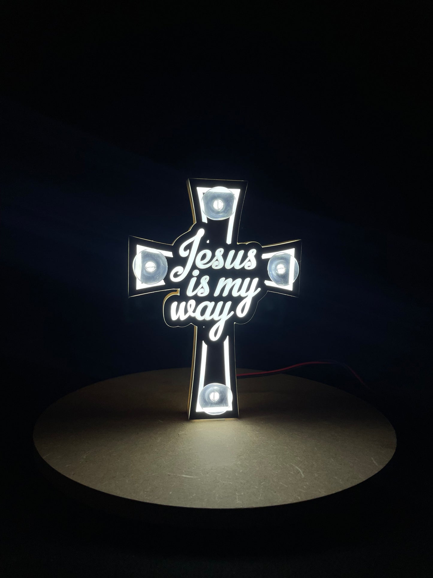 KRZYŻ LED "Jesus is my way"