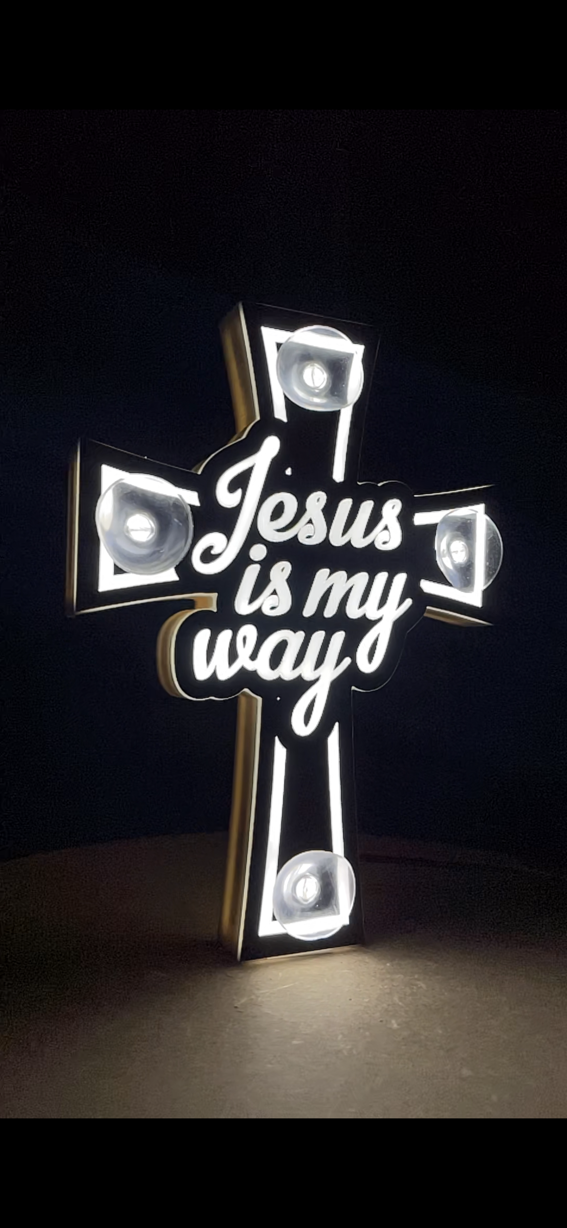 KRZYŻ LED "Jesus is my way"