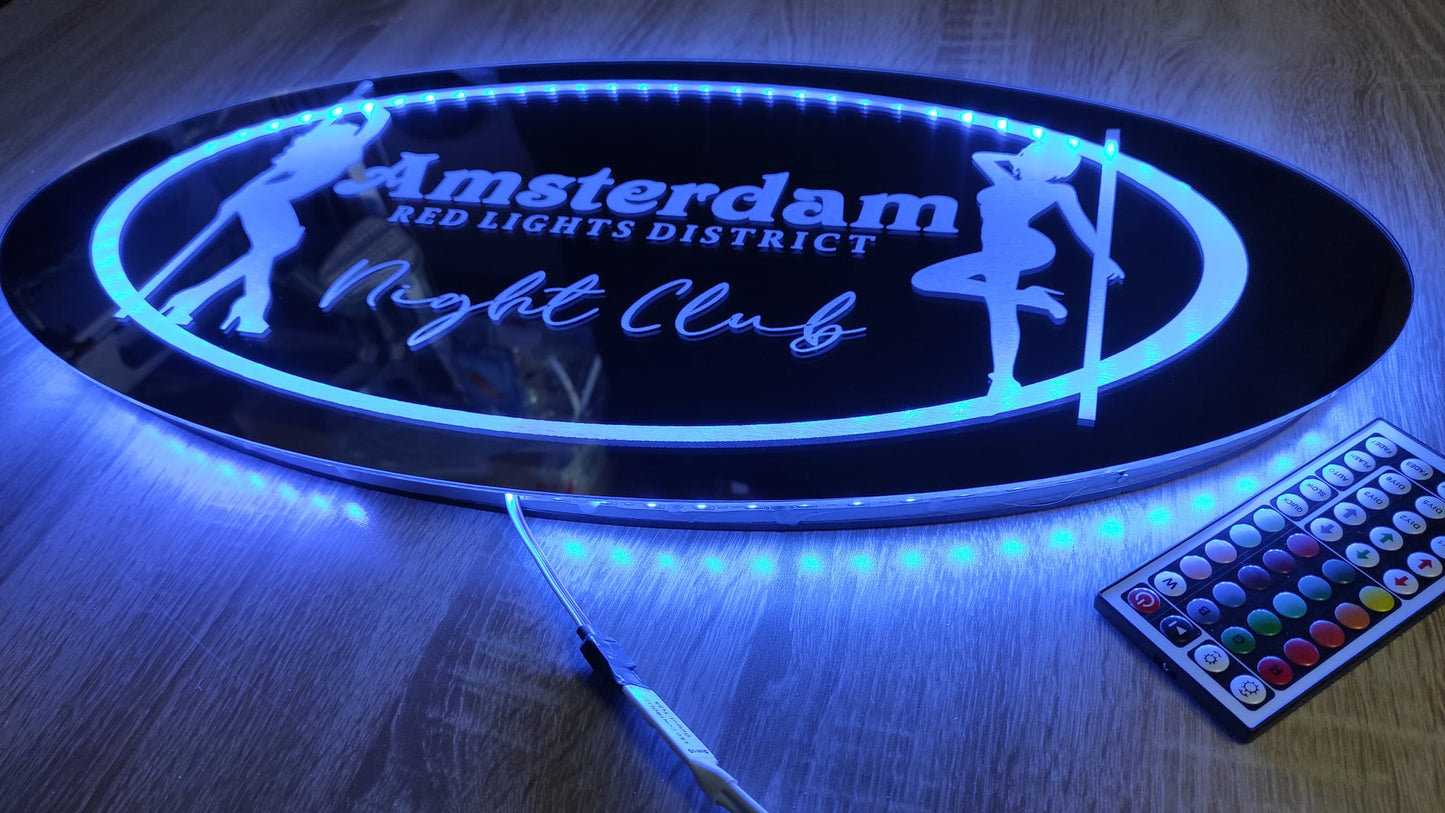 Lustro 60x30cm Amsterdam NIGHT CLUB