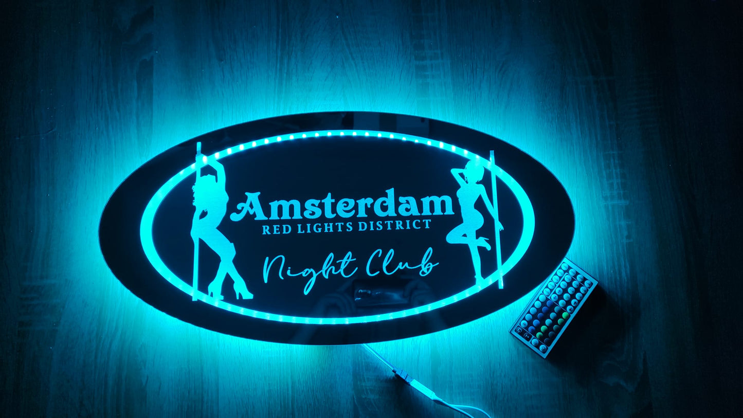 Lustro 60x30cm Amsterdam NIGHT CLUB