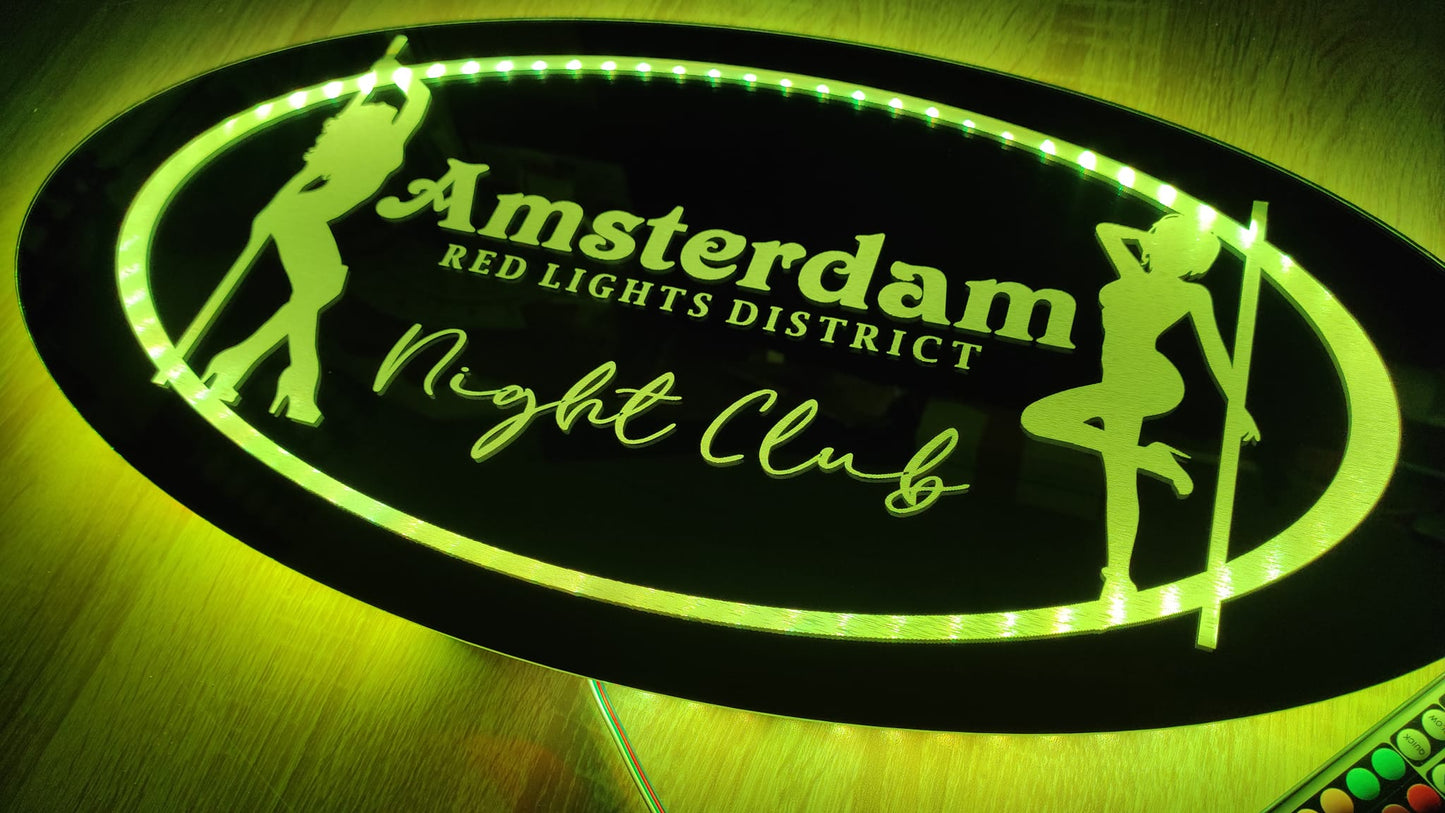 Lustro 60x30cm Amsterdam NIGHT CLUB