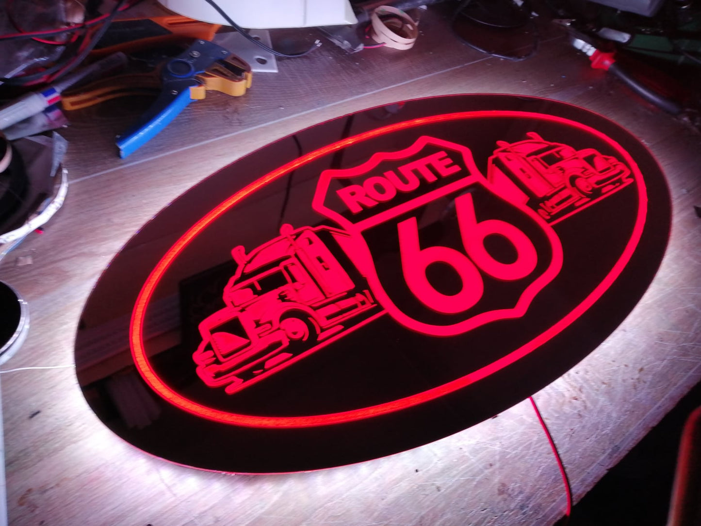 LUSTRO "ROUTE 66" 60x30cm