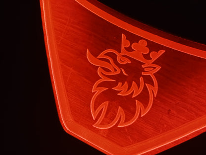 Znak V8 Plexa 10mm dioda red