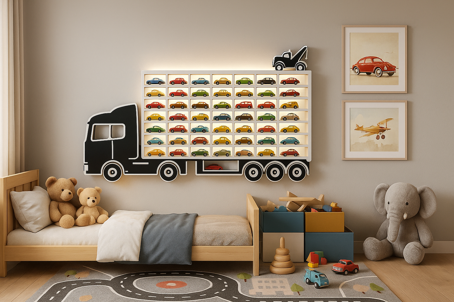 Półka TIR na autka 65 samochodzików PREZENT