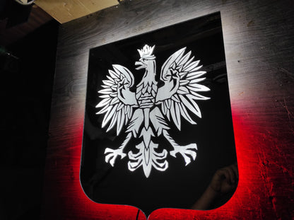 Lustro z Godłem Polski – LED