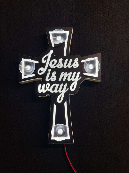 KRZYŻ LED "Jesus is my way"