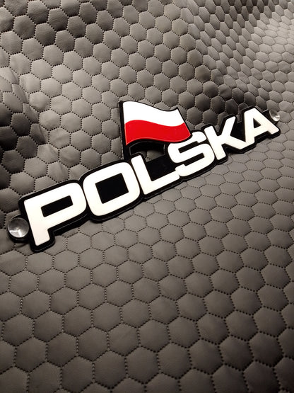 Tabliczka POLSKA z flagą plexa