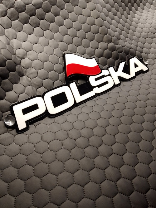 Tabliczka POLSKA z flagą plexa