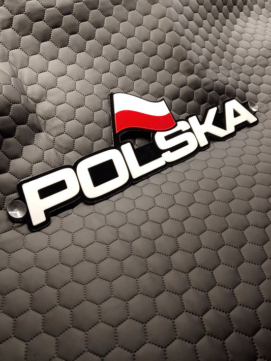 Tabliczka POLSKA z flagą plexa