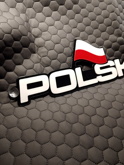 Tabliczka POLSKA z flagą plexa