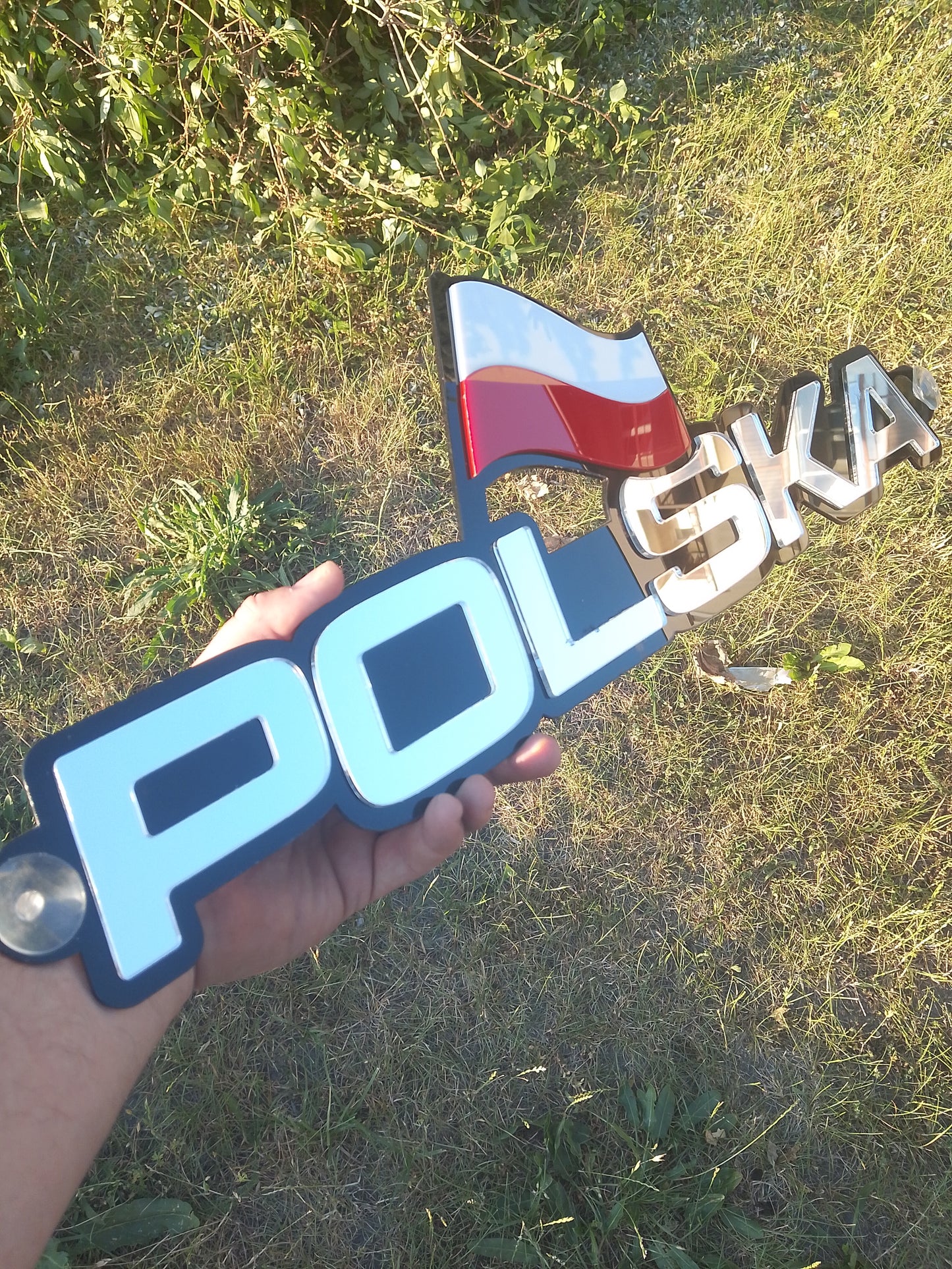 Tabliczka POLSKA z flagą plexa