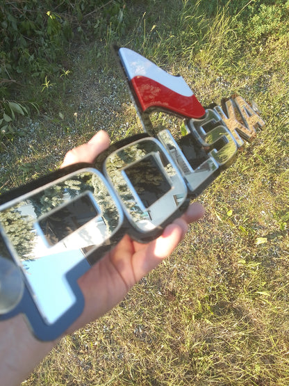 Tabliczka POLSKA z flagą plexa