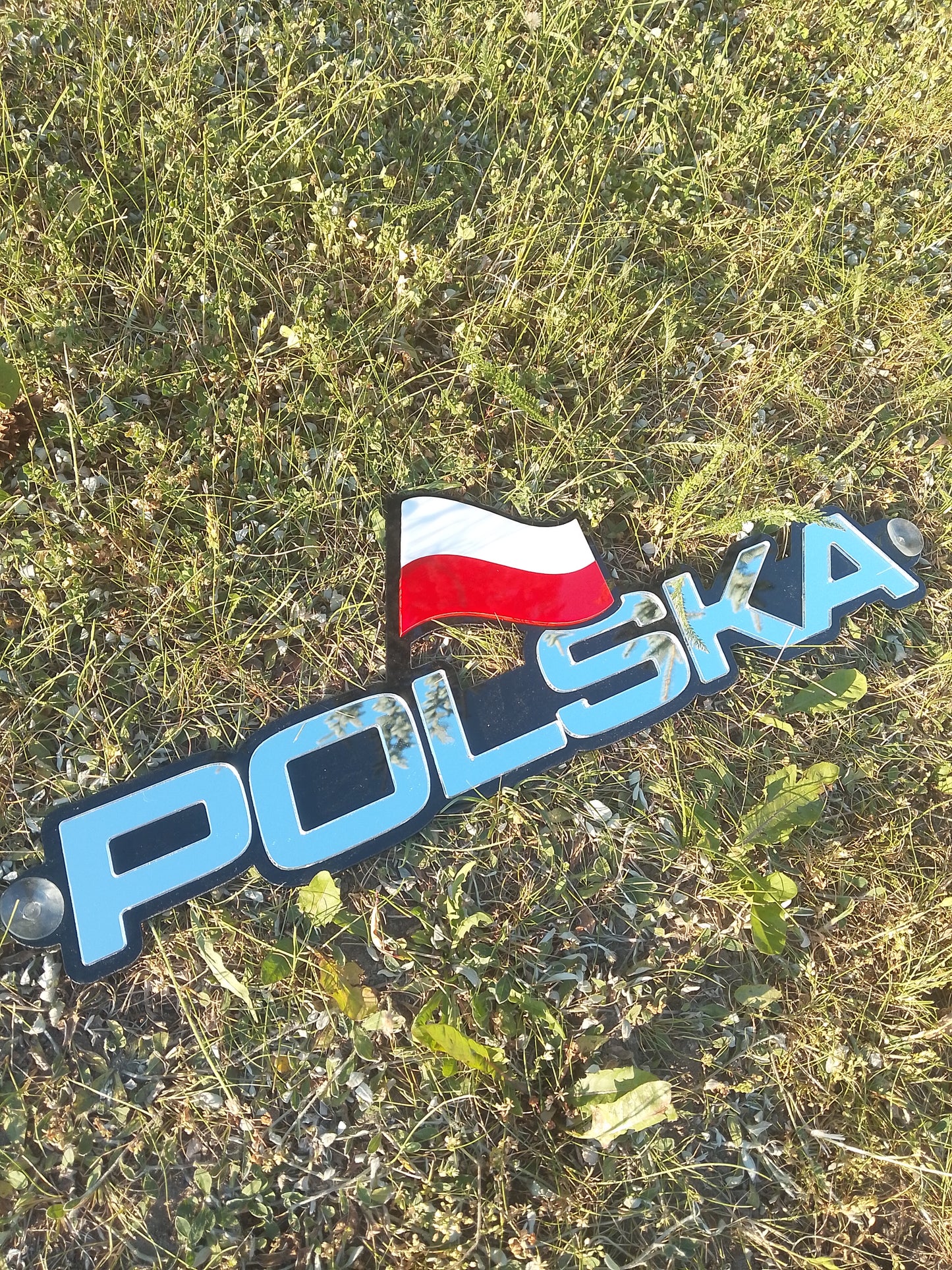 Tabliczka POLSKA z flagą plexa