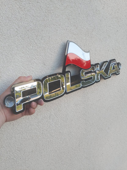Tabliczka POLSKA z flagą plexa